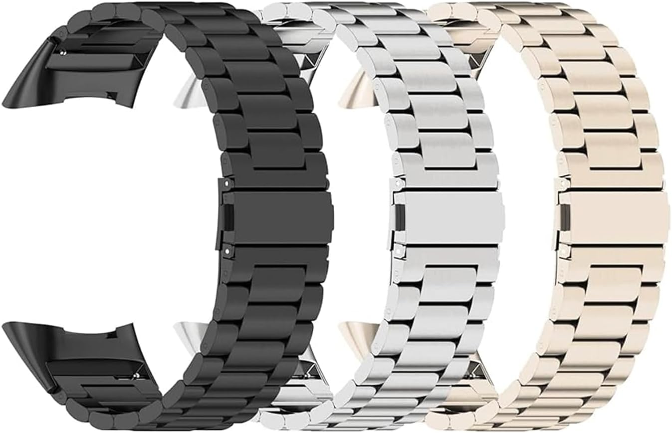 Compatible with Fitbit Versa 4/Fitbit Sense 2/Fitbit Versa 3/Fitbit Sense Metal Bands,Stainless Replacement Steel Straps for Women Men,Adjustable Metal Watch Bracelets,Wristbands Accessories - A-Gray image number 3