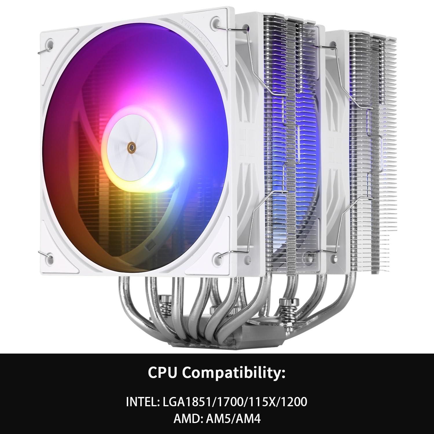 Thermalright Peerless Assassin 120 ARGB White V3 CPU Cooler,Double Tower and Double Fan Cooler with 6&times;6Mm Heat Pipes,Computer CPU Cooling for Am4/Am5,Intel Lga1700/1851/1150/1200/2011 image number 5