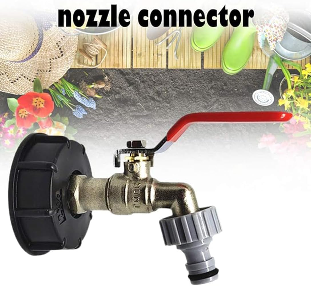 IBC Tank Adapter 1/2"Connector Adapter Fittings Tool S60X6 Yard Garden Water Tap Hose with 1/2" Hose Water Storage Tank IBC Tank Adapter Leakproof Replacement Fitting Parts (Red) image number 4