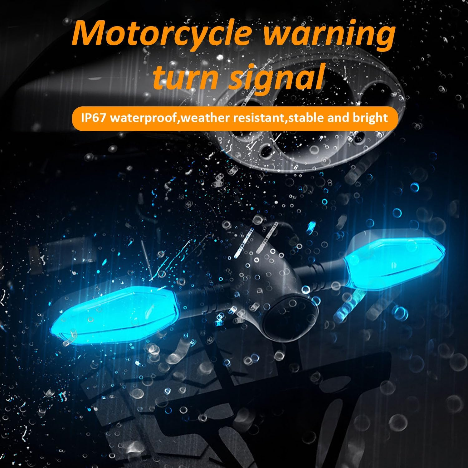 2 PCS LED Turn Signal Lights Projector for Motorcycle,Motorcycle Turn Signals,27 Lighting Modes RGB Flowing Daytime Running Lights, Motorcycle Turn Signal Lights with Arrow Projection - Style B image number 5