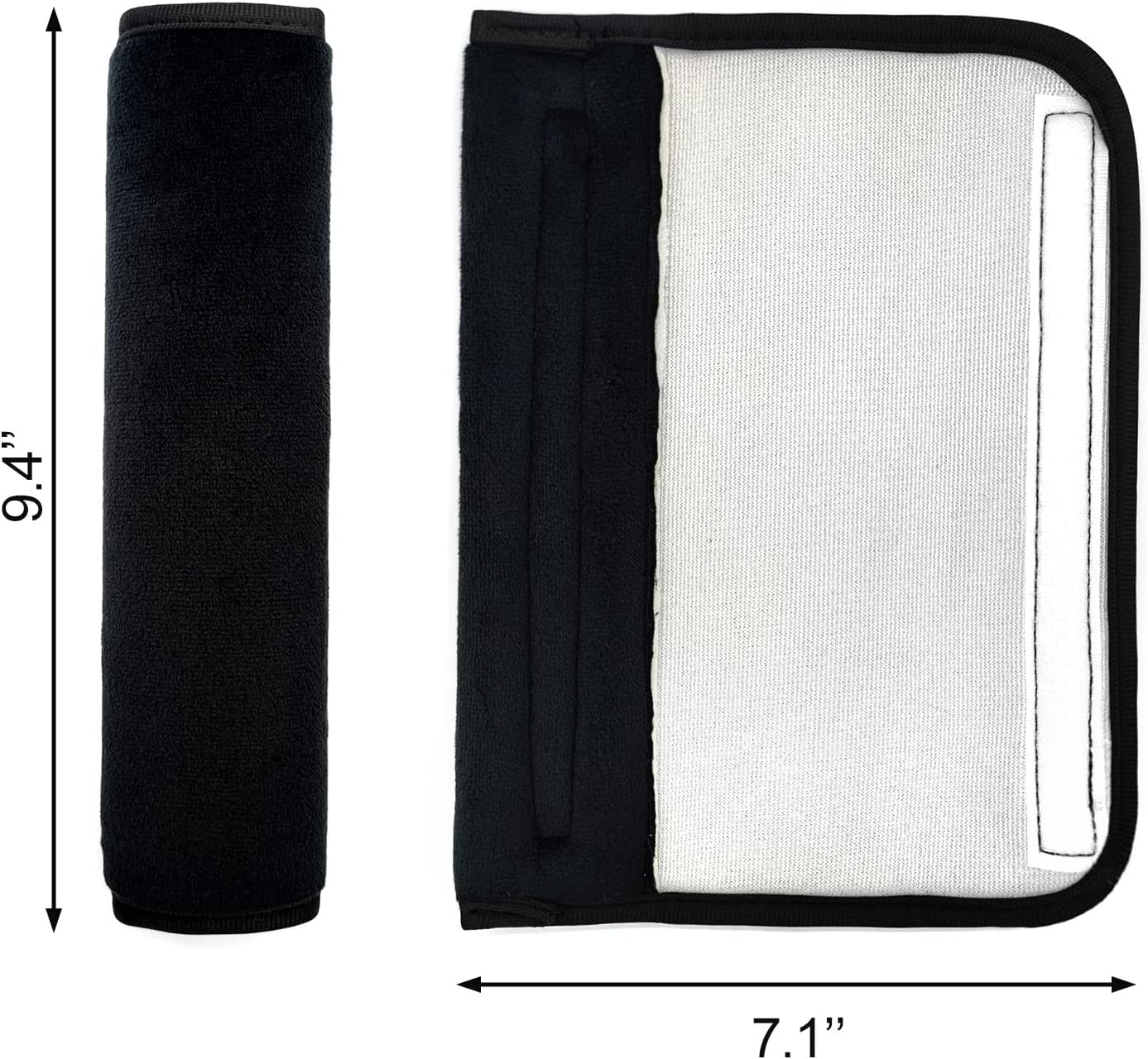 Medsuo 2 Pack Universal Soft and Comfortable Car Seat Belt Pads Harness Pads Pram Strap Covers Backpack Shoulder Pad Automotive Seat Belt Cushion Pad Cover for Adults - Black image number 1