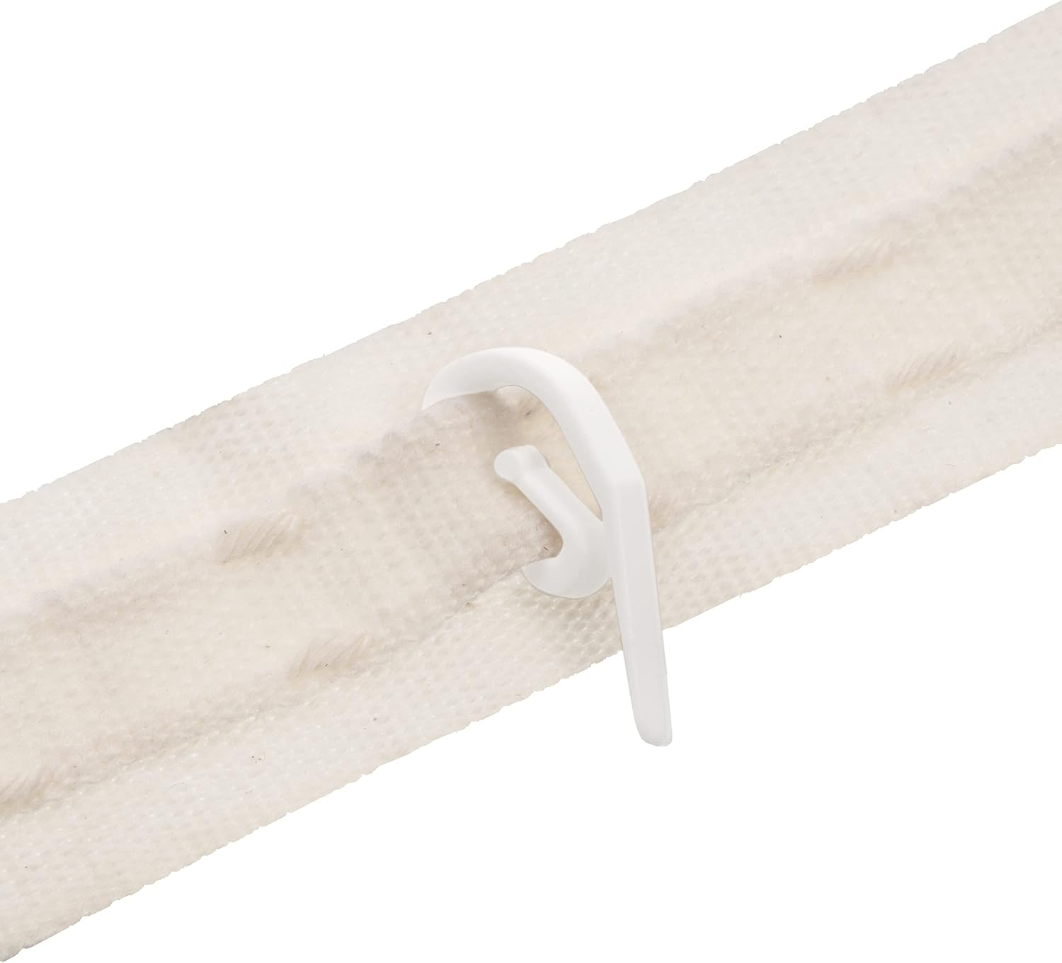 White Plastic Curtain Hooks | Hooks for Pencil Pleat, Window, Door & Shower Curtains | Heavy Duty Hook for Header Tape & Drapery | Pack of 50-3.2 X 1.2Cm | the Bead Shop - a UK Brand image number 1