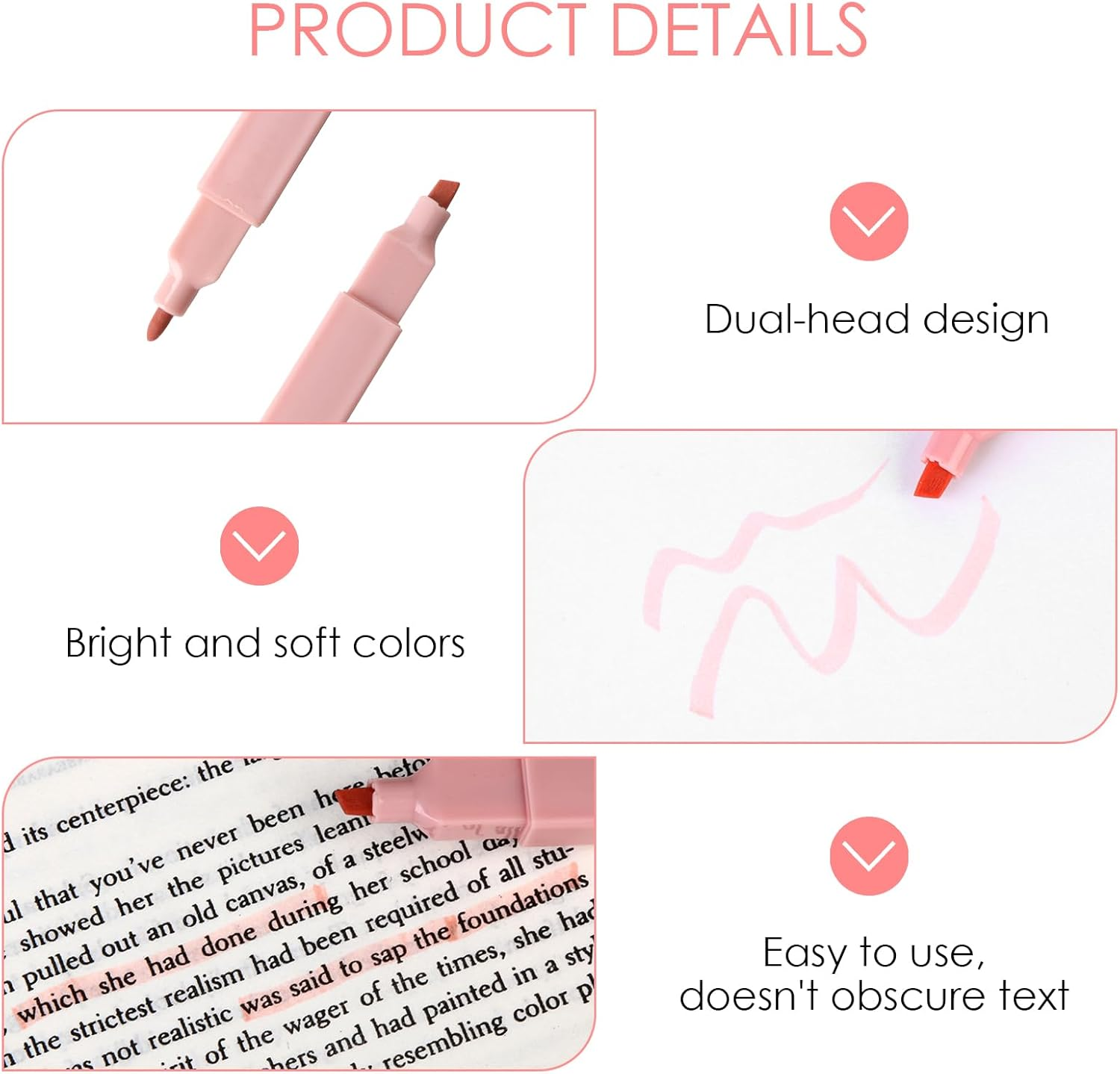 Coastalpure 12-Pack Pastel Highlighters Set - No-Bleed Dual Tip Bible Markers for Journaling, School & Office (12 Colors) - Quick-Dry, Smudge-Proof Aesthetic Pens image number 5