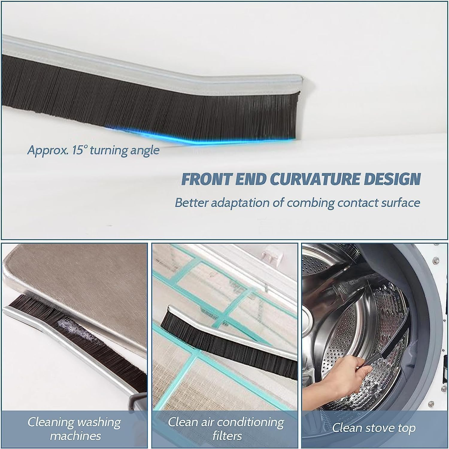 Gap Cleaning Brush, Dead Corners Multifunctional Brushes for Bathroom Kitchen Tiles, Window Slots, Crevice Gaps (Black 3PCS) image number 6