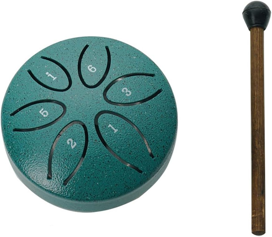 AIMALL Mini Ethereal Drum, 3-Inch 6-Tone Steel Tongue Drum, Portable Percussion Instrument for Meditation, Yoga and Sound Therapy, Colourful and Easy-To-Play for All Ages