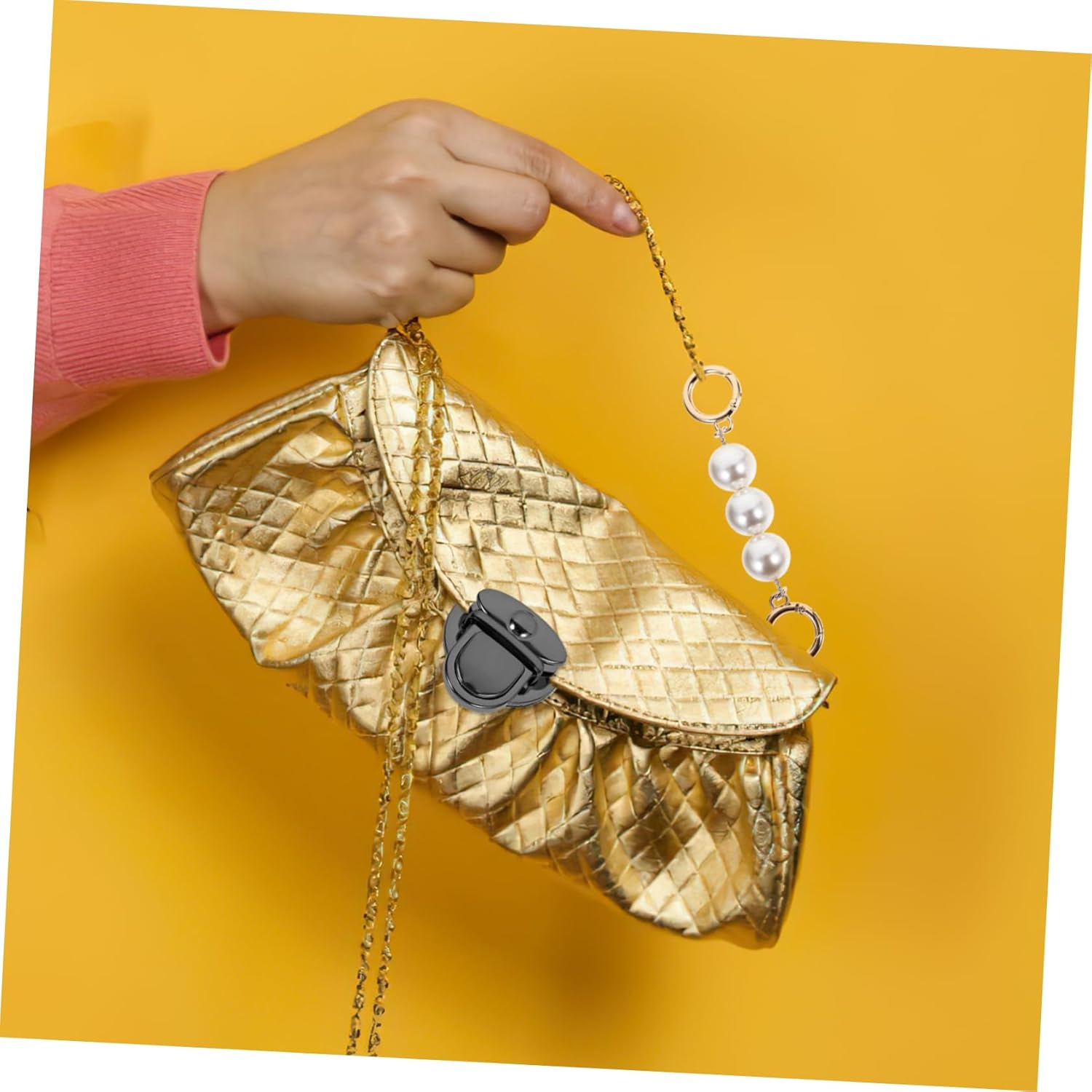 OHPHCALL 10Pcs Black Iron round Purse Buckle Locks DIY Bag Clasp Fasteners for Crafting Suitcases and Travel Luggage Accessories image number 5