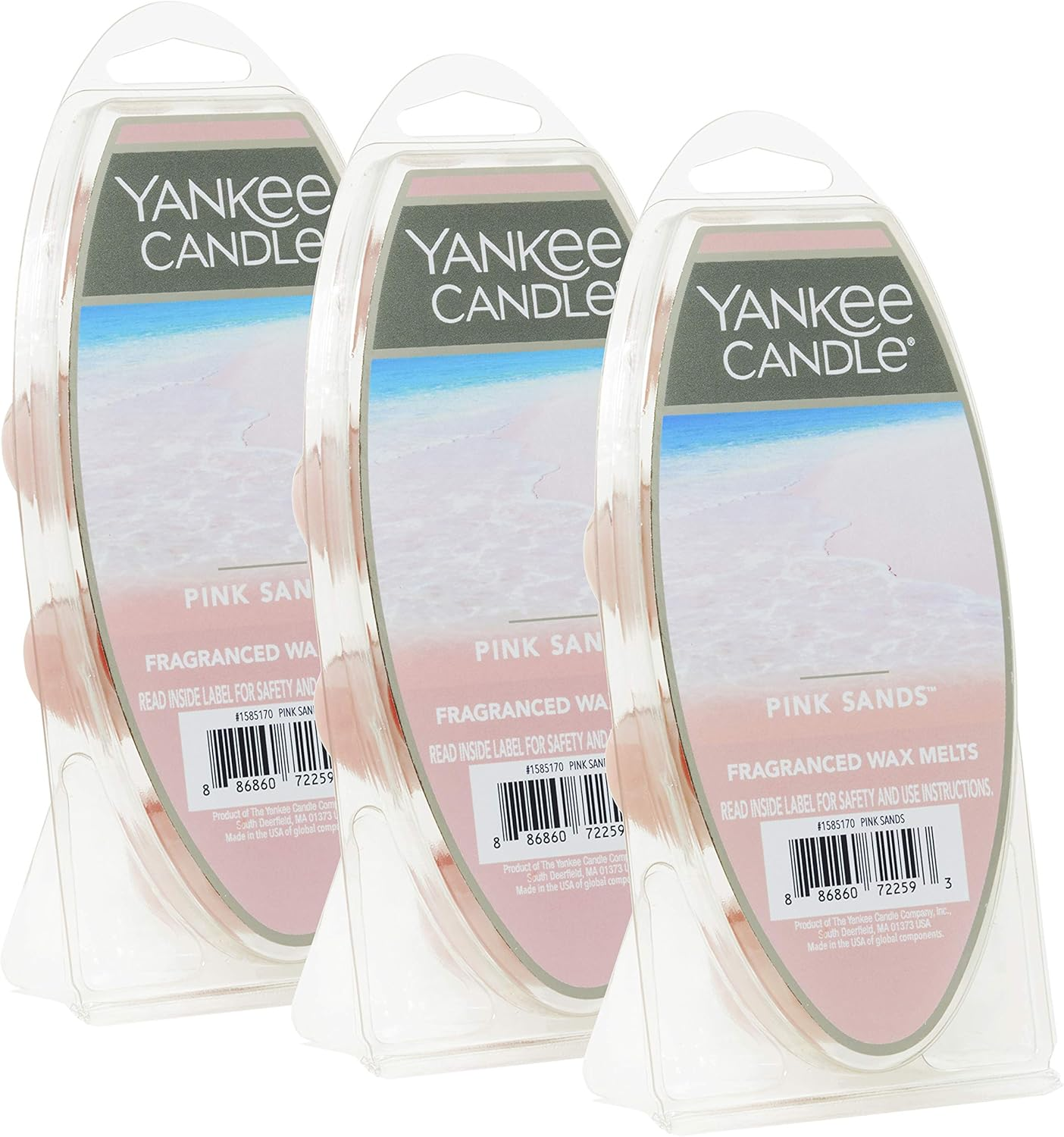Yankee Candle Pink Sands Wax Melts, 18 in Total (3 Packs of 6), Light Pink for Candle Making and Home Fragrance image number 1