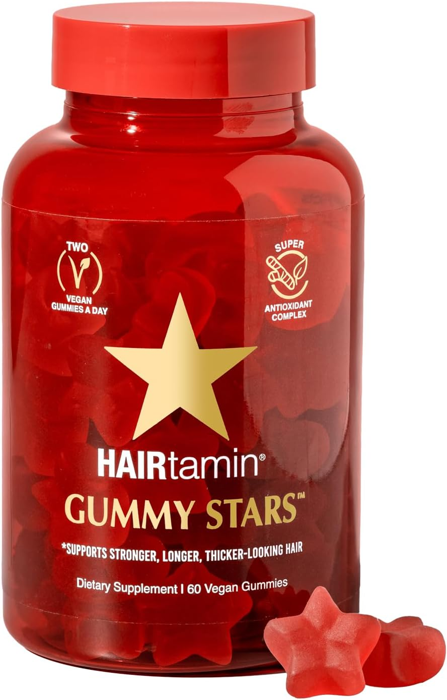 Hairtamin Star Gummy Hair Vitamins - Made in USA - Biotin Gummies Hair Vitamins for Faster Hair Growth for Women & Men - Gluten-Free, Low Carb, Vegan Hair Supplement Multivitamin for Hair Skin Nails image number 4