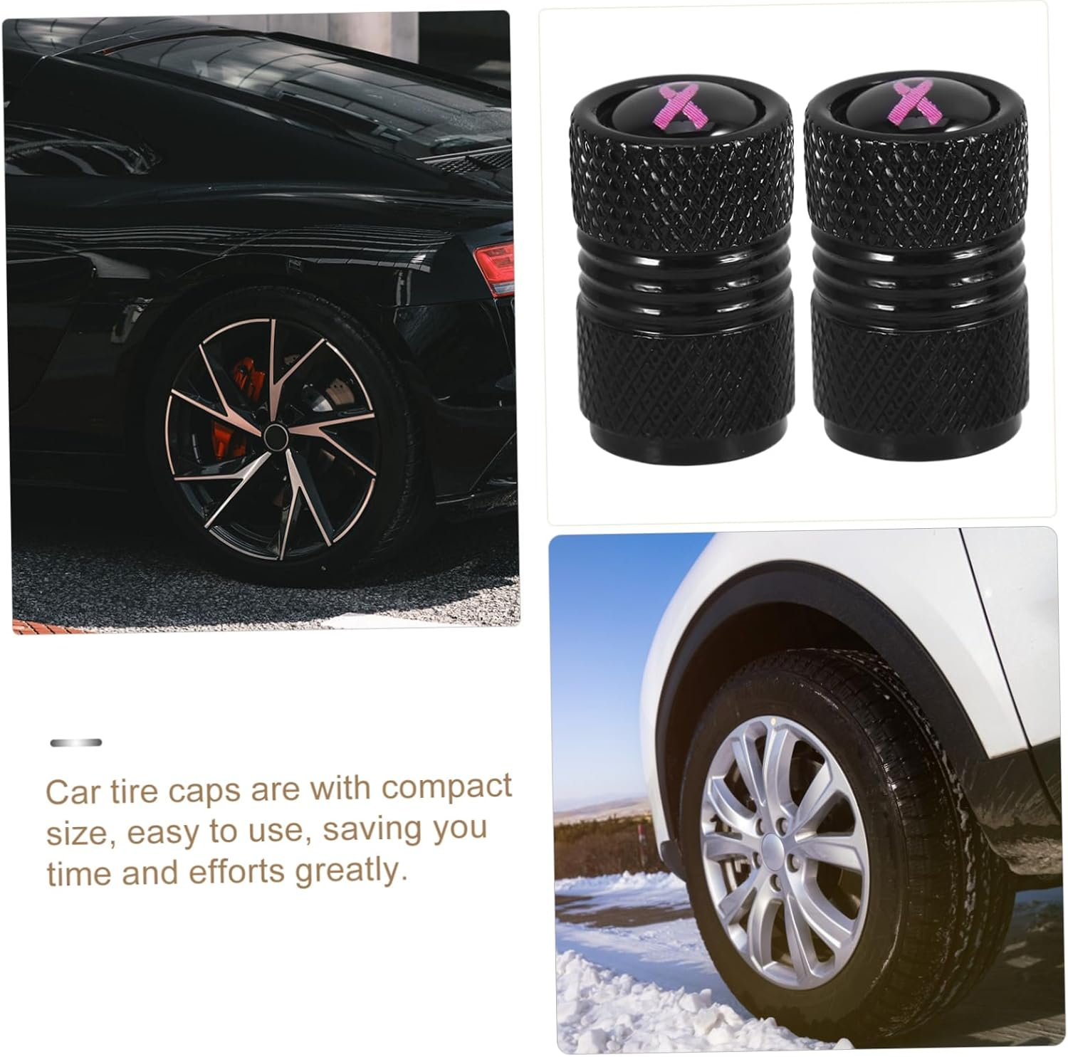 BELLIFFY 4Pcs Automotive Tire Air Valves Valve Covers Dustproof Decorative Fit Car Tyres