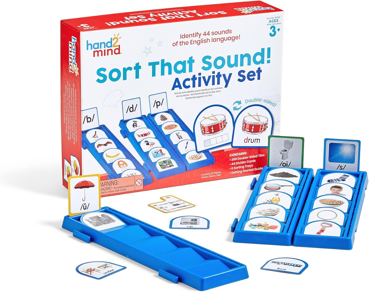 Hand2Mind Sort That Sound! Activity Set​, Phonemic Awareness, ESL Teaching Materials, Science of Reading Manipulatives, Letter Sounds for Kindergarten, Speech Therapy Tools, Phonics Flash Cards image number 2