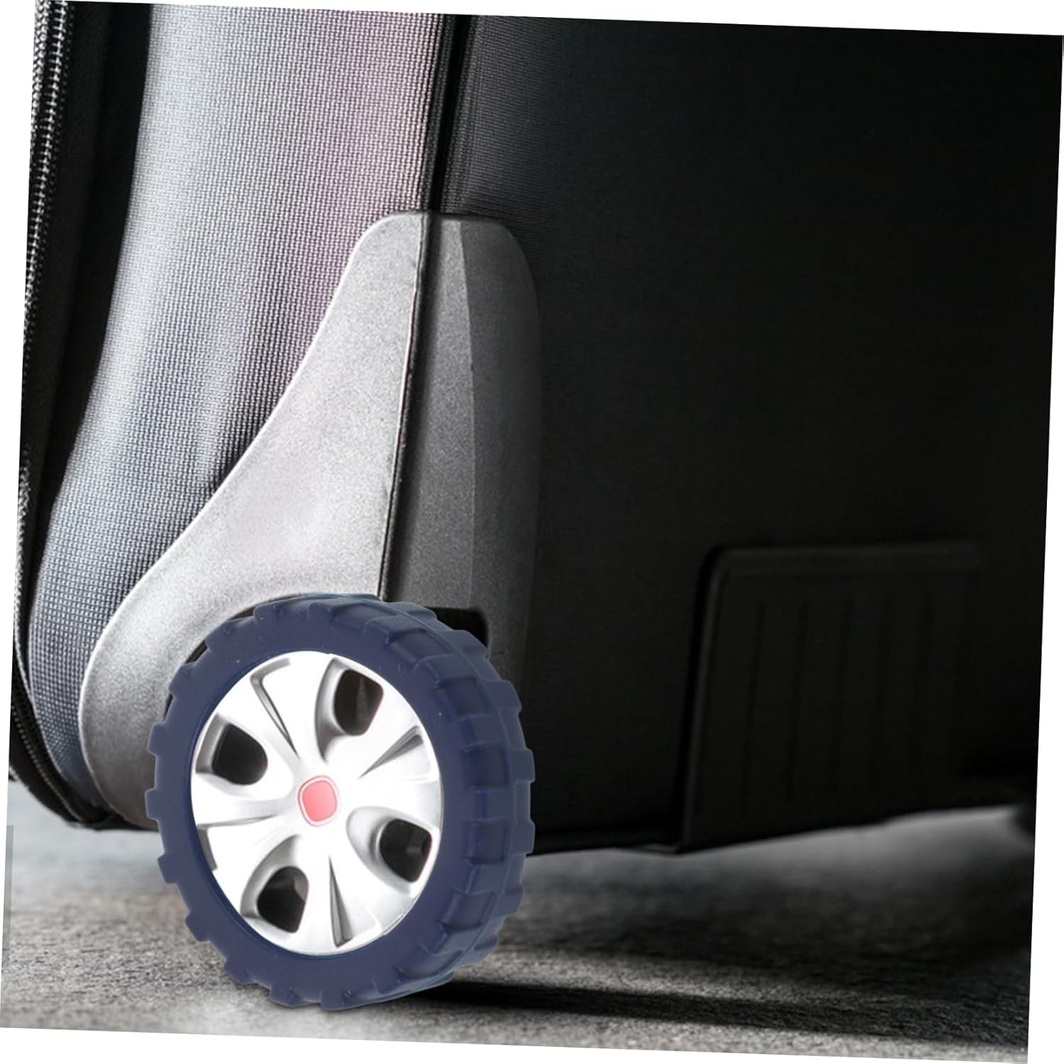 CALLARON 8Pcs Silicone Luggage Wheel Covers Suitcase Foot Protectors Noise Reduction Shock Absorption Travel Gear Navy Blue 55X55X15Mm for Hardwood Floors image number 2