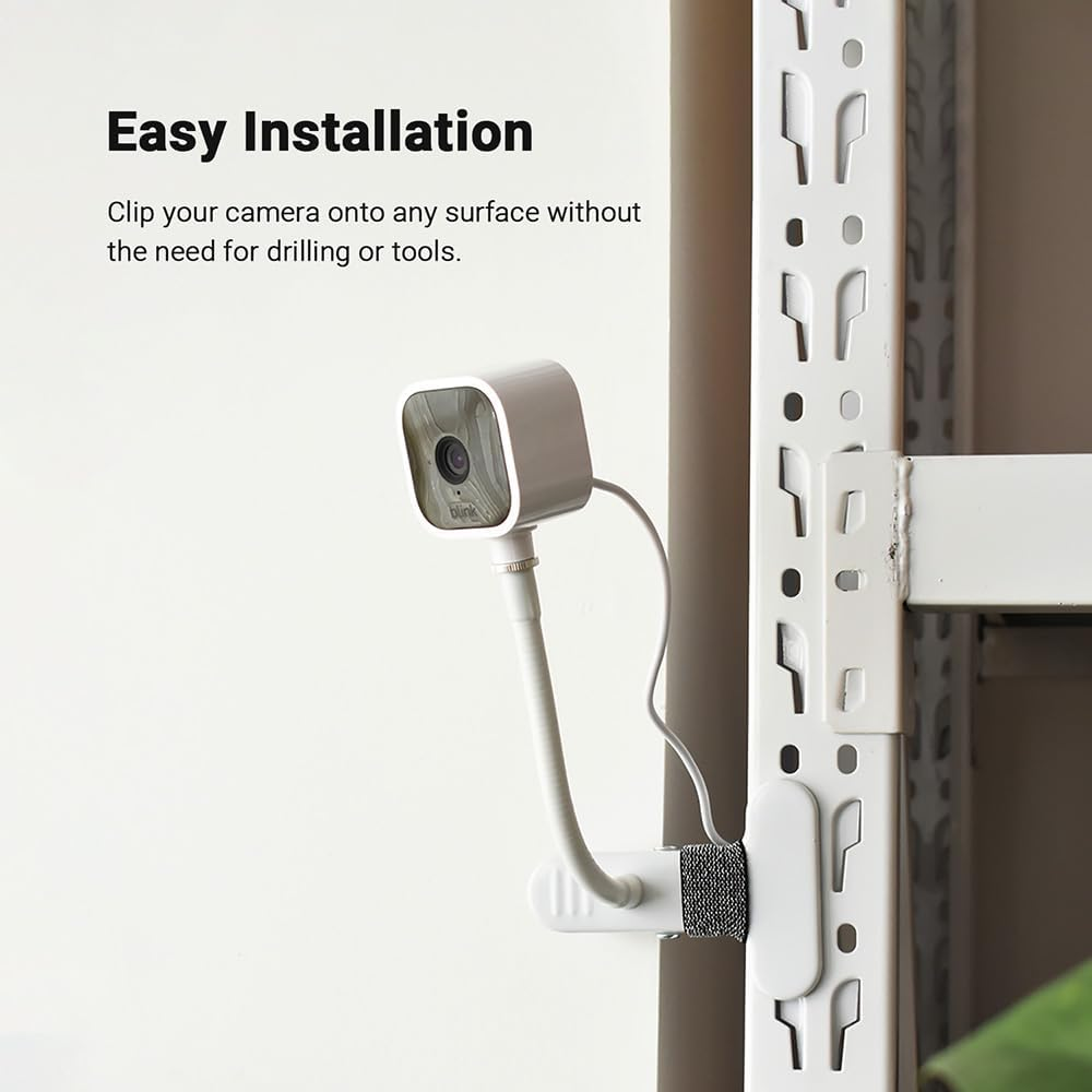 Holicfun Clip Mount for Ring, Blink, Eufy, Google Nest, Wyze, and Arlo Indoor Outdoor Cameras, 15Cm Gooseneck Arm, Flexible Adjustment, Strong Clamp, Black, 2-Pack image number 2