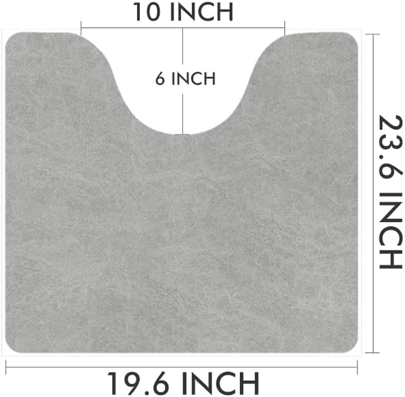 Amoami-Bathroom Toilet Rug Mat U Shaped-Absorbent Non Slip Grey Bathroom Rugs Mats-Easy Clean Quick Dry Bath Mats Rugs for Floor-24" X 20" image number 6