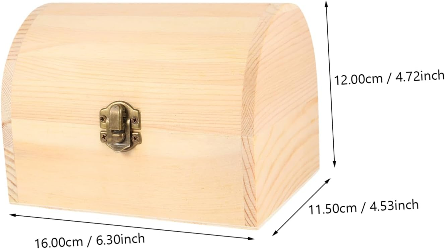 Mobestech Solid Wood Treasure Box Large Storage Box Lids Toy Storage Wooden Chest Desktop Organizer image number 6