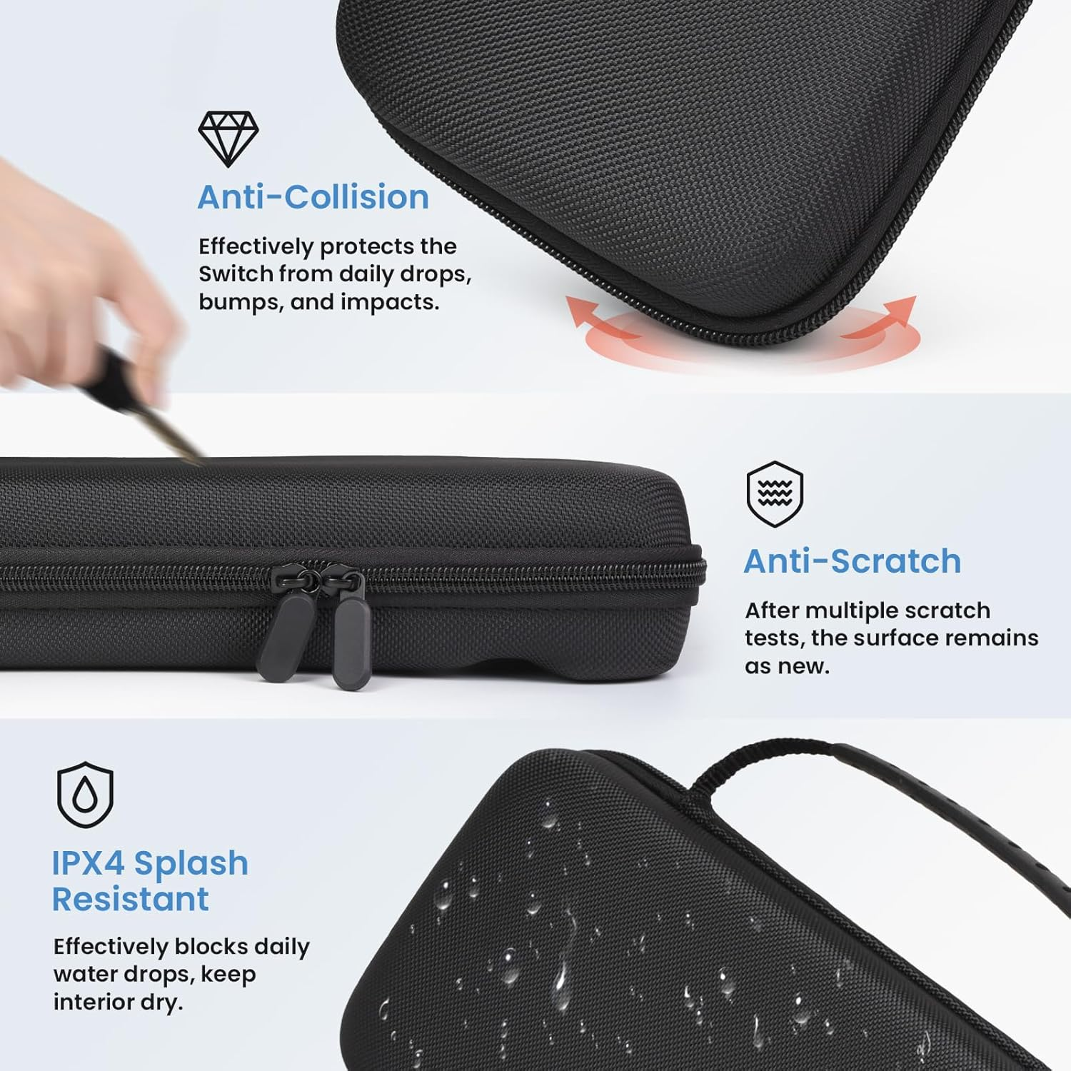 THRAU Nintendo Switch 2 Carrying Case Large Capacity Hard Shell Travel Pouch with 2 Screen Protectors, Thumb Grips, 24 Game Card Slots for Switch 2 Console & Accessories (Standard Version) image number 2