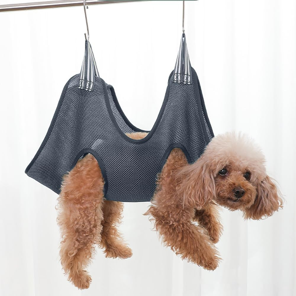 MTSDM Dog Grooming Hammock, 11Pcs Breathable Pet Hanging Harness Set, Dog Trimming Sling Holder Helper with Nail Clipper, Nail File, Glove, Hair Comb for Cat/Dog Nail, Trimming Cleaning Shaving Hair image number 3