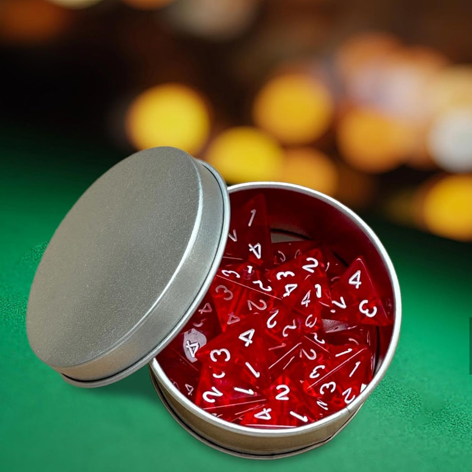 25 Count Pack of 4 Sided Dice Role Playing Game Dices Acrylic Polyhedral Dice Set D4 16Mm, Red - Red image number 6