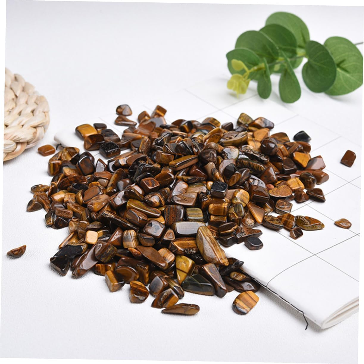 1 Set Yellow Tiger Eye Gravel, Non-Toxic Fish Tank Accessories Decorations, Plant Terrarium, Flower Pots Stones, Bulk Garden Pebble, Decorative Ornamental Pebbles,Aquarium Gravel, Chip Rock (Yellow) image number 4