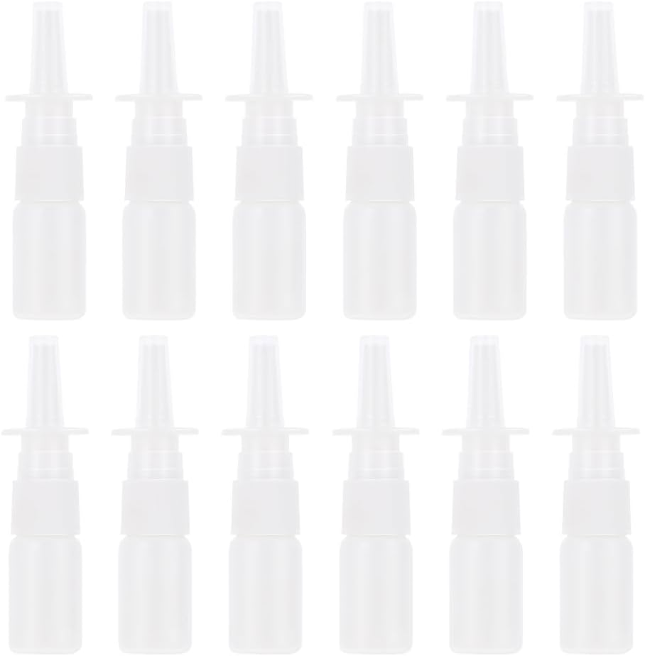 Happyyami 50Pcs Refillable Nasal Spray Bottles - 10Ml Fine Mist Spray Bottles Portable Plastic Sprayer Container for Travel Makeup Cosmetic image number 2