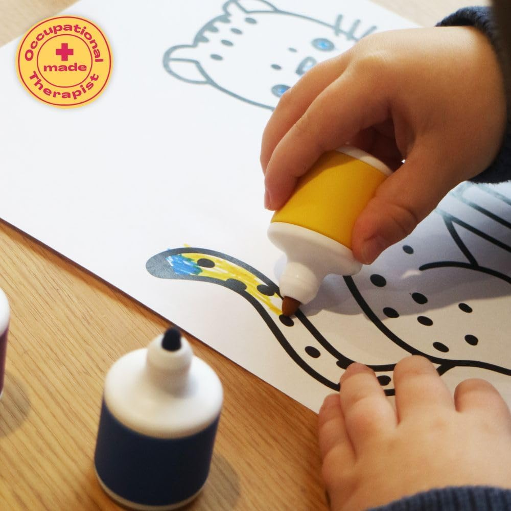 Washable Marker Pens, 10X Mini Markers for Kids, Coloring, Art and Craft, Non-Toxic, Easy Grip, Adaptive, Chunky Marker Pens image number 3