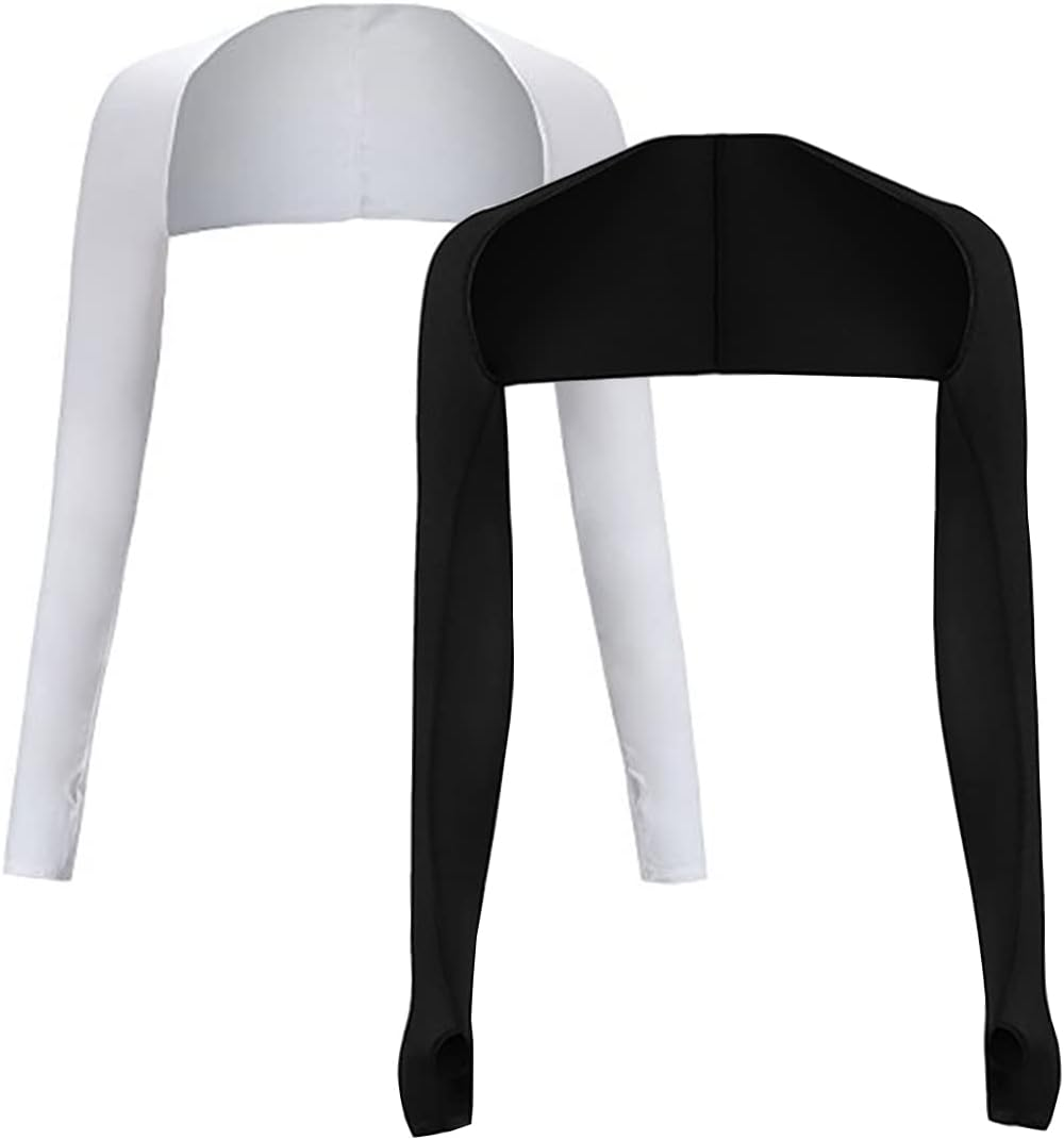 Cool Shawl Arm Covers 2-Pack Sun Protection with Finger Holes UV Protection Arm Covers for Golf