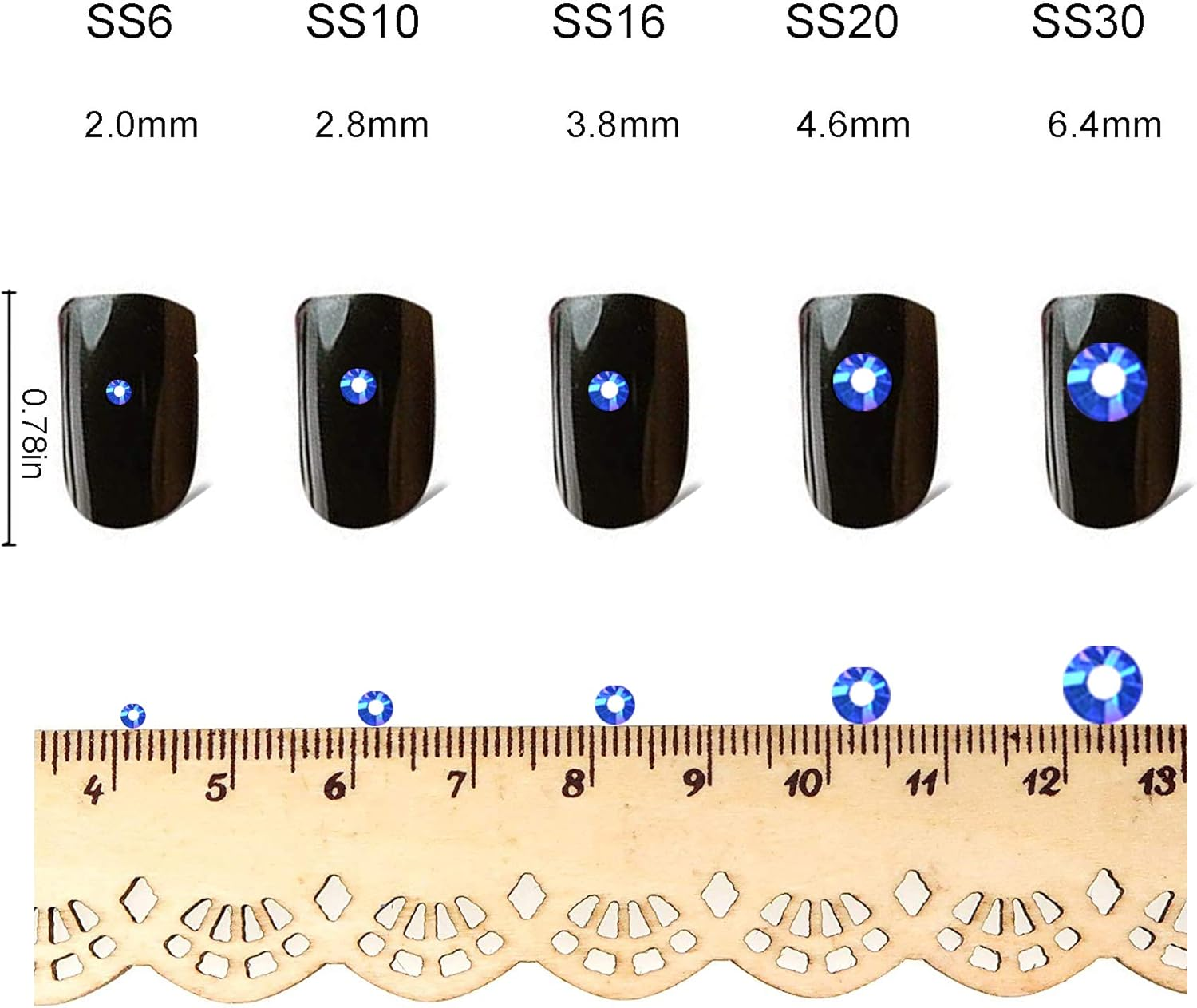 2000 Pcs FYGEM Hot Fix Iron Rhinestones DIY Jewelry Making with Picking Pen (Sapphire AB, SS16) image number 4