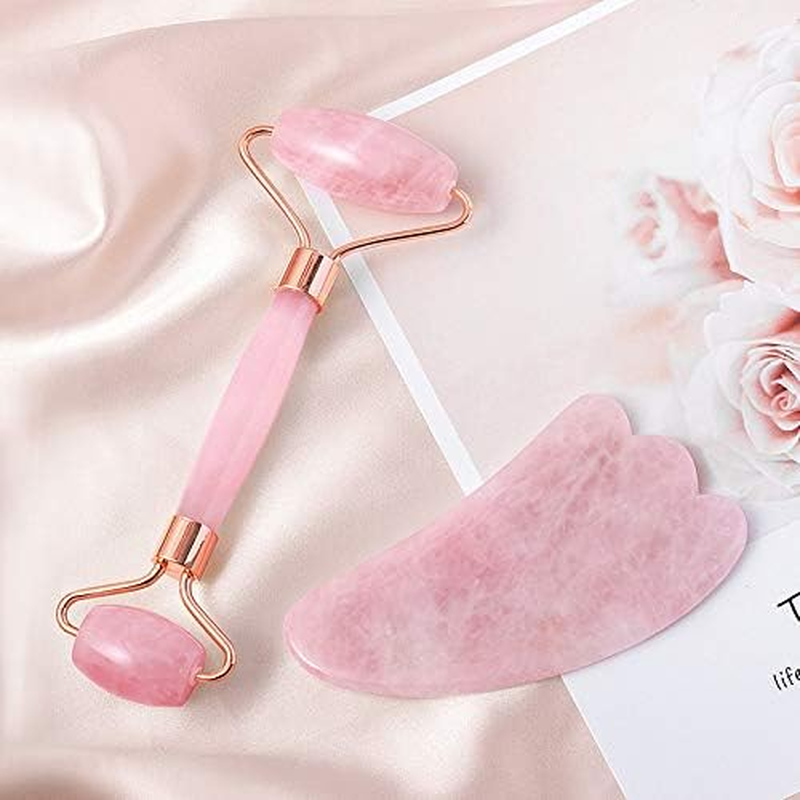 Jade Roller Massager,Anti-Aging Facial Roller Natural Jade Roller Make Your Face,Neck,Eyes Smooth Skin,Best Gift Free for Girlfriend,Ladies,Girls (Pink) image number 3