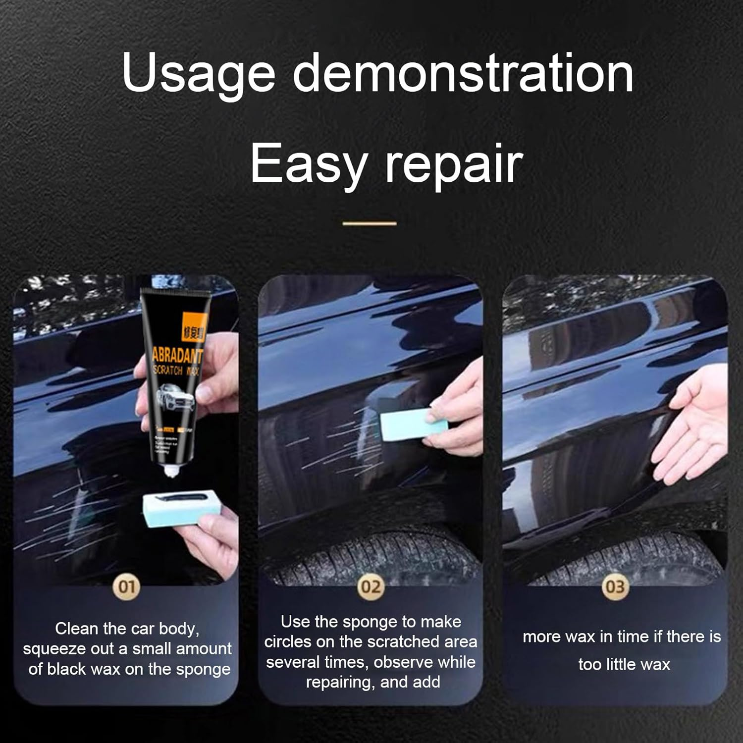 Car Scratch Remover,120Ml Car Wax Polish - Long-Lasting Protection, Detailing Supplies for Body Maintenance, Restoration image number 3