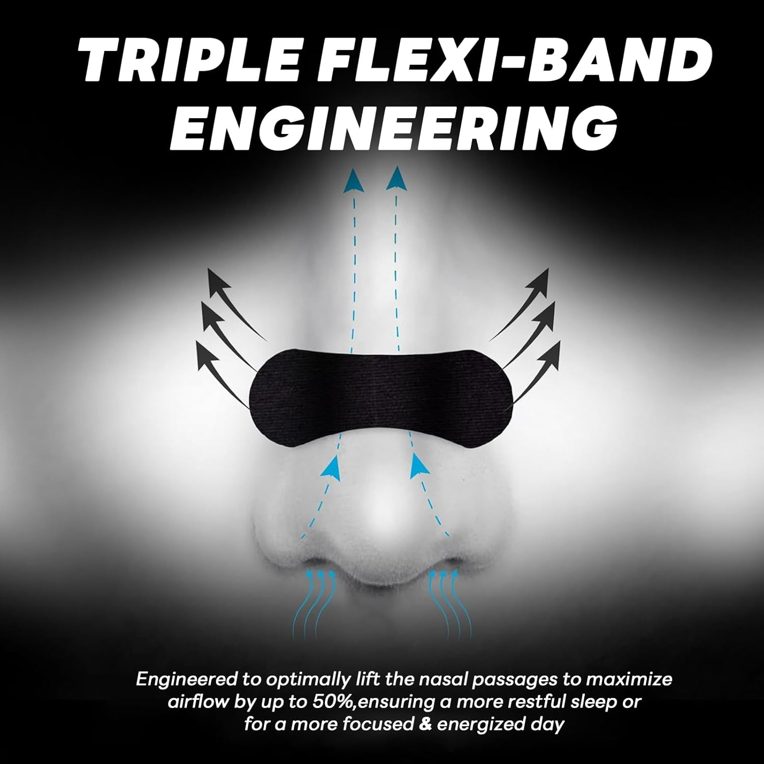 Nose Strips, anti Snore & Better Breathing (60 Count, Black) - Nose Strips for Sleeping, Nasal Strips to Stop Snoring, Clear Airways