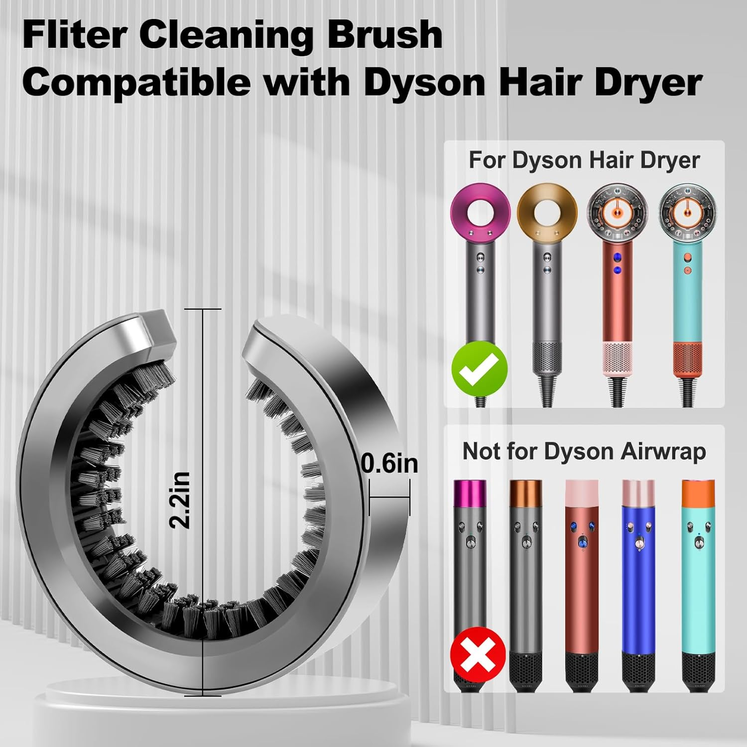 PUREGUST Filter Cleaning Brush for Dyson Hair Dryer, Part NO. 969497-01