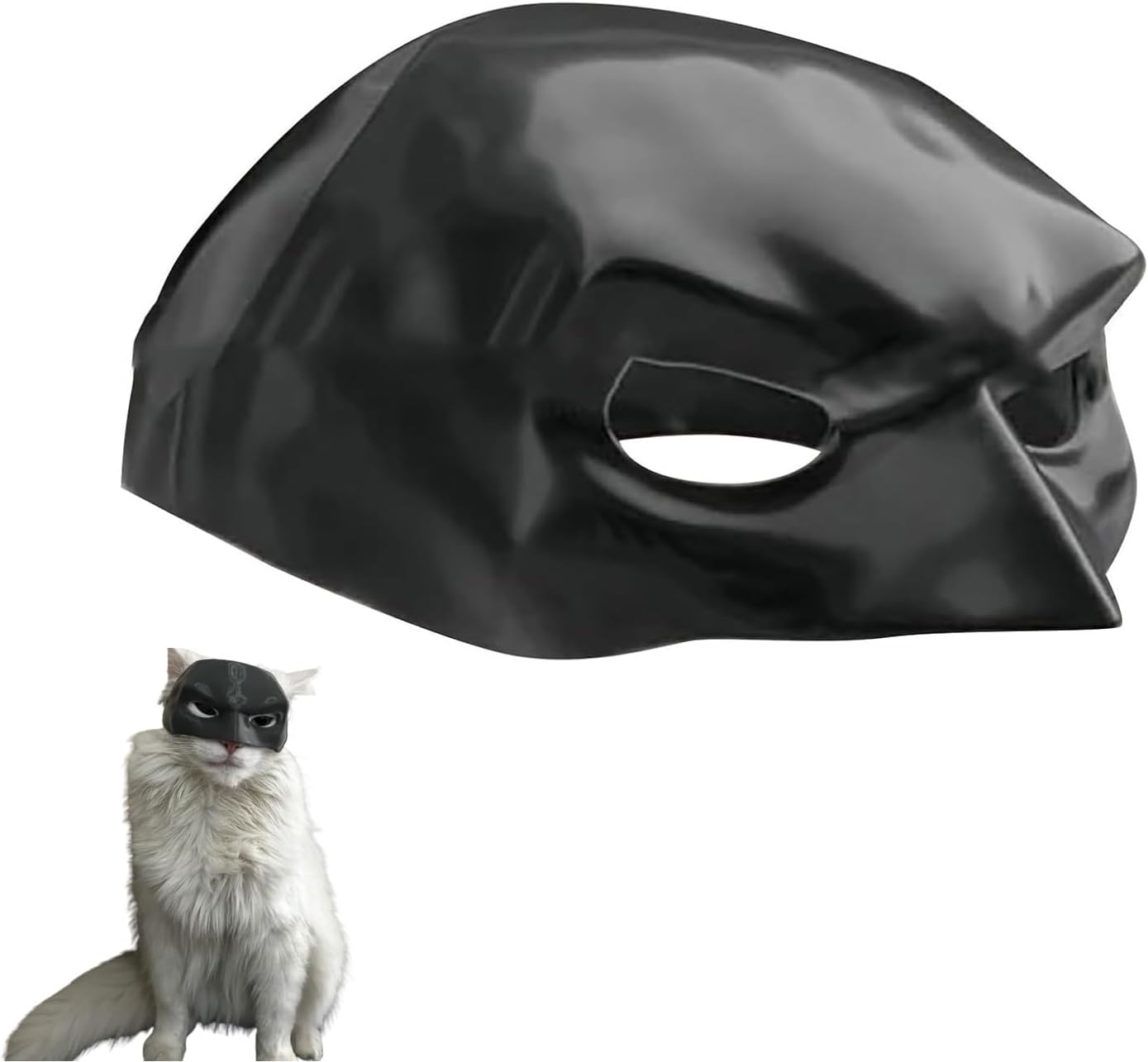 Batcat Mask, Bat Mask for Cats, Funny Black Bat Mask for Cats, Cat Bat Cosplay Hat, Cat Bat Mask, Cat Clothing, Pet Costume for Halloween or Daily Fun, 11 Cm image number 3