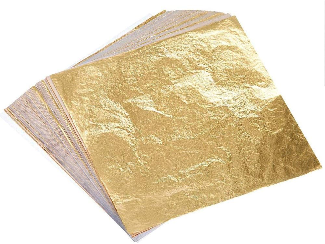200 Sheets Gold Foil Paper Silver Leaf Gilding Foil Imitation Gold for Decoration, Art, DIY Nail ,Crafting and Furniture (Gold and Silver)