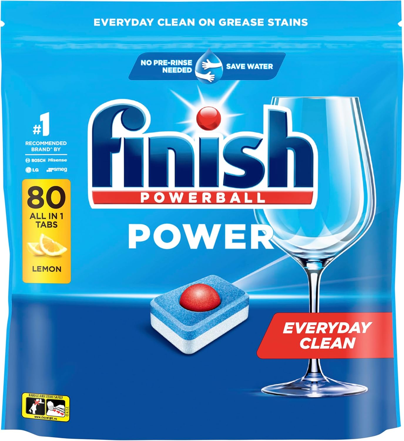 Finish Power Dishwasher Tablets Lemon 80 Pack