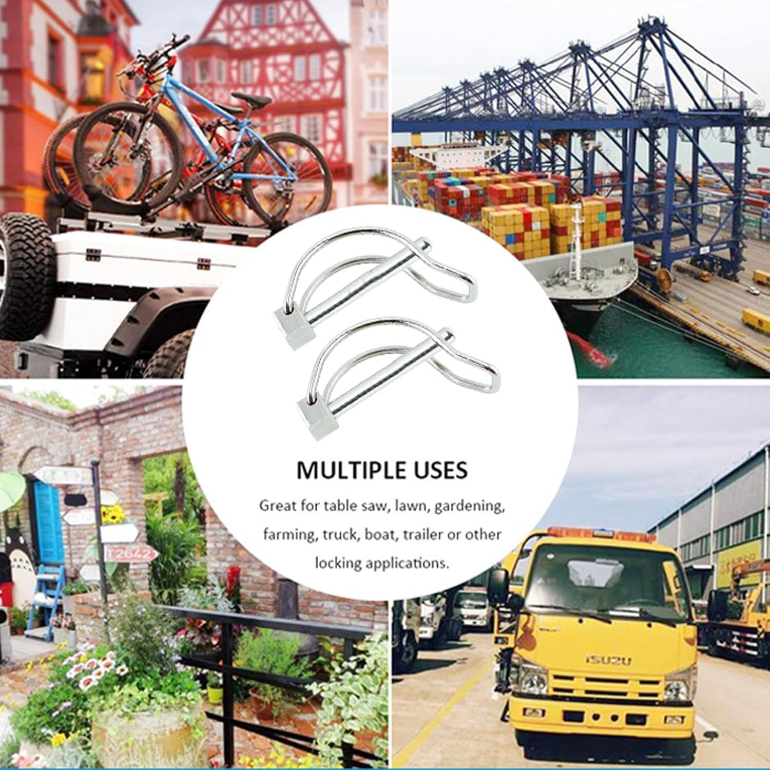 Shaft Locking Pin &ndash; 316 Stainless Steel Heavy-Duty Wire Lock Pin | Secure Coupler Pin for Stable Connection | Trailer Safety Pin Ideal for Hitch, Towing & Farm Equipment image number 4