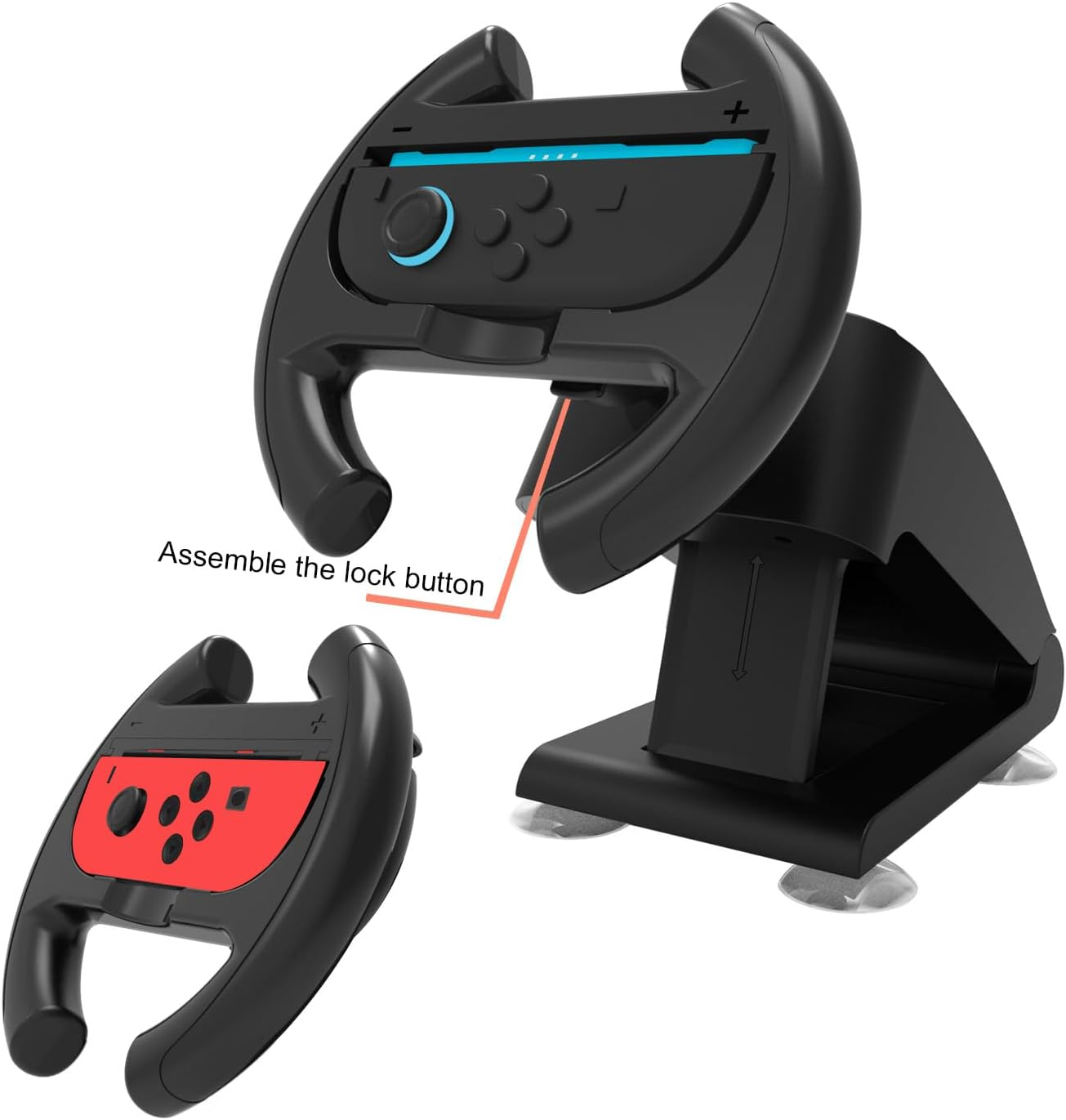 Racing Steering Wheel for Nintendo Switch/Switch 2, Racing Wheel Table Attachment with 4 Suction Cup for Joycons, Enhanced Stability for Immersive Racing Games image number 6
