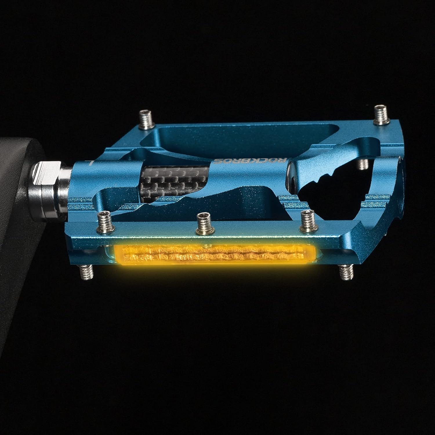 ROCKBROS Mountain Bike Pedals MTB Pedals with Reflector Aluminum Bike Platform Pedals 9/16 Road Bicycle Pedals for Adults Sealed Bearing Lightweight Cycling image number 2