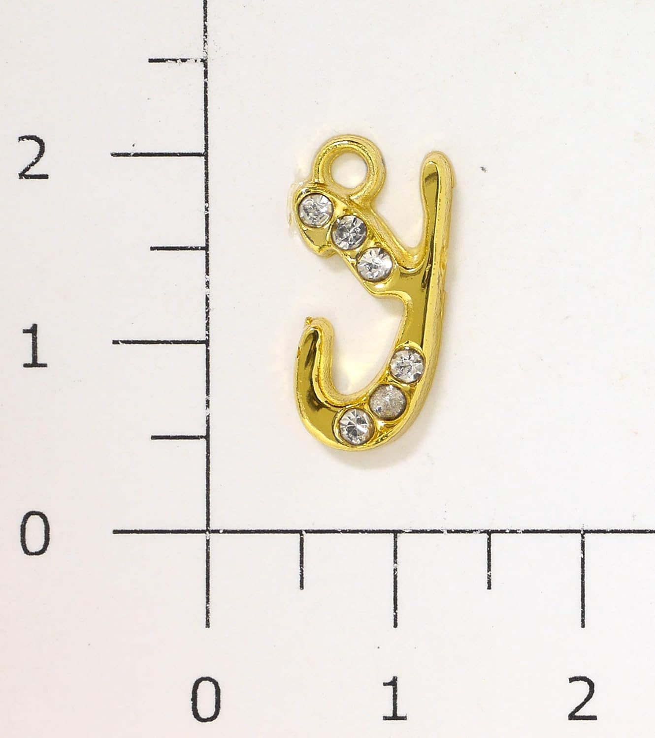 Sofia Corporation B-44-G Accessory Parts Alphabet Rhinestone with Can 0.7 Inch (17 Mm) Gold Y 1 Piece image number 2