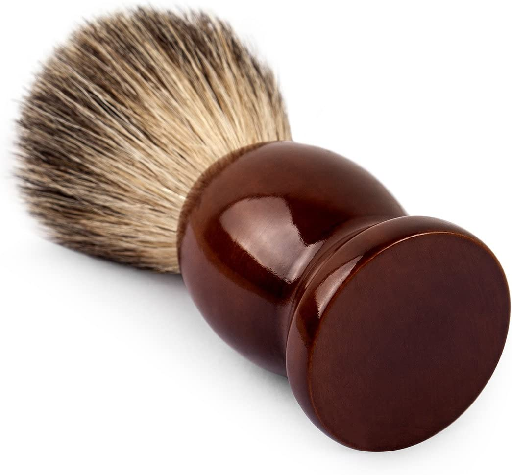 QSHAVE 100% Best Original Pure Badger Hair Shaving Brush Handmade. Real Wood Base. Perfect for Wet Shave, Safety Razor, Double Edge Razor image number 4