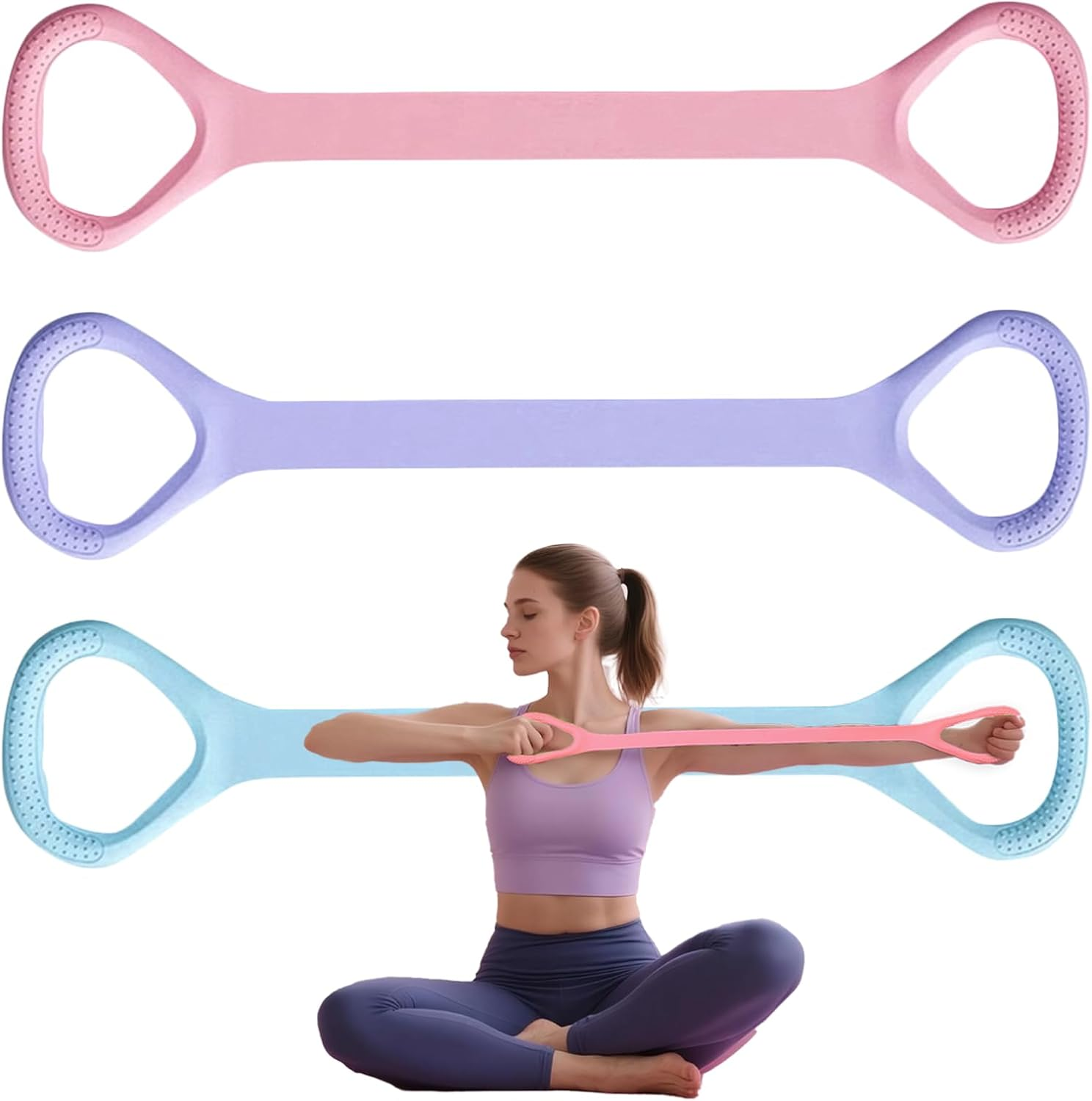 3-Pack Exercise Resistance Bands with Handles - TPE Foam Material for Arm, Back & Shoulder Workouts - Non-Slip Soft Grip for Home/Gym Use image number 5
