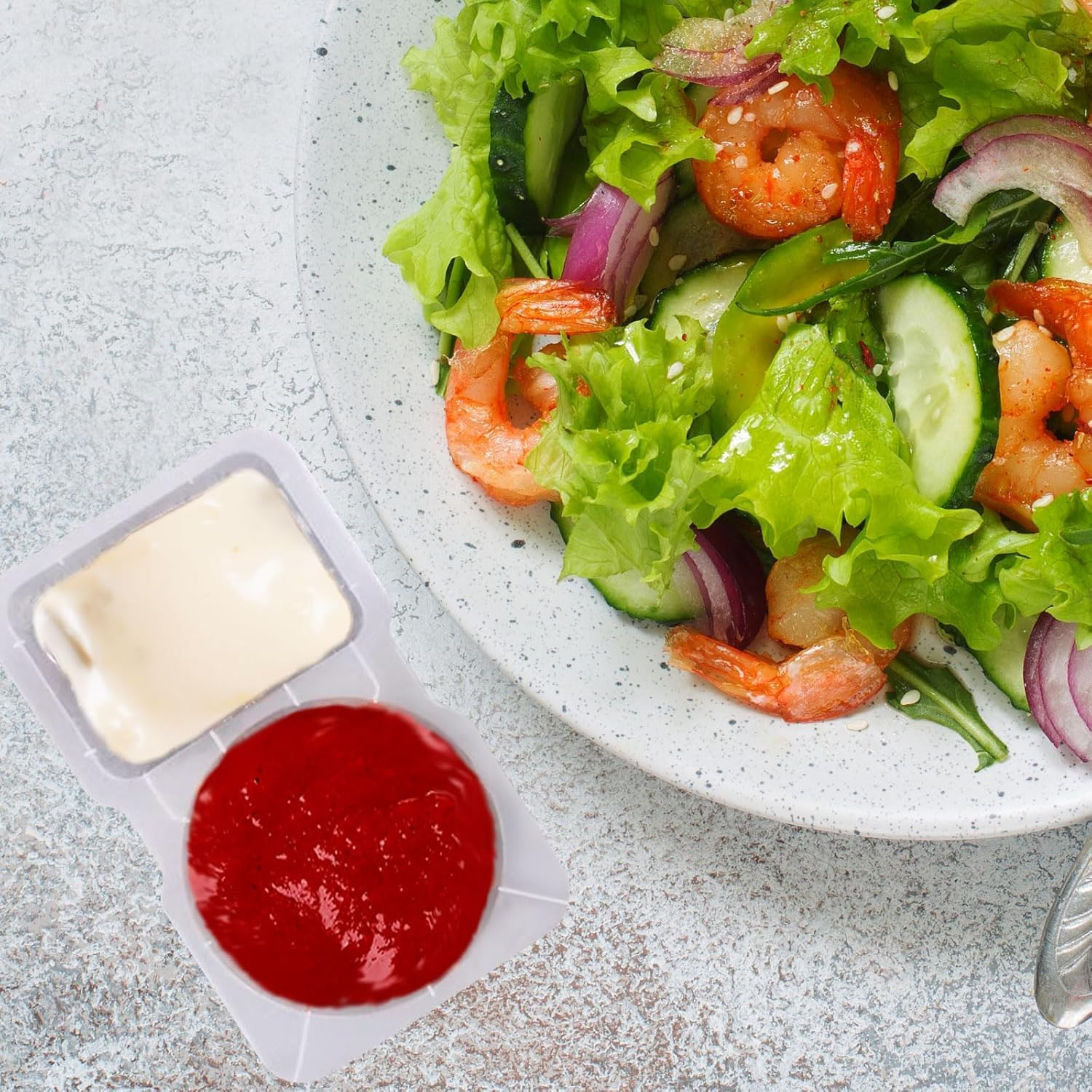 40PCS Double Compartment Condiment Container, Portable Reusable Sauce Container with Lids, Dual Compartment Container for Takeaway Sauces, Dips and Sampling image number 4