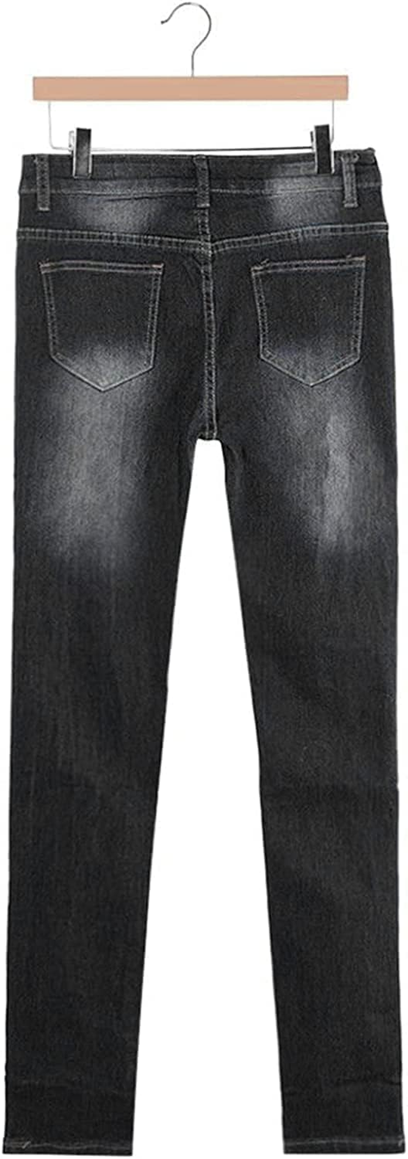 Women'S Destroyed Slim Fit Outdoor Jeans Ripped Skinny Street Denim Pants Distressed High Waist Jeans Pants image number 6