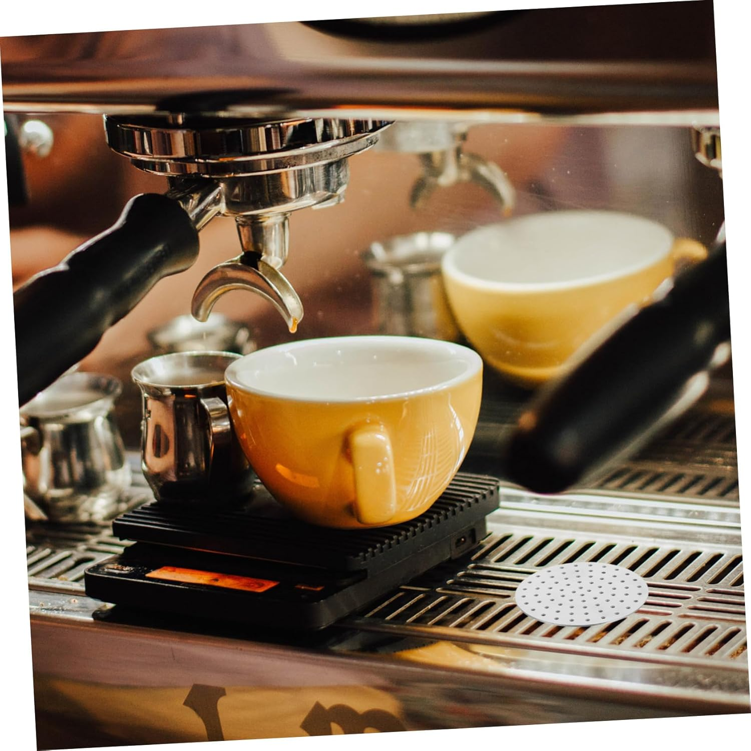 HAMPPLIES Stainless Steel Espresso Filter Coffee Maker Coffee Machine Filter Stainless Steel Mesh Reusable Basket Silver image number 6