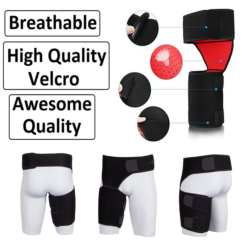 AIMALL Groin Pain Relief Thigh Support &ndash; Adjustable Hip Compression Brace for Sciatic Nerve, Hamstring, and Injury Recovery &ndash; Neoprene Strap for Men & Women image number 4