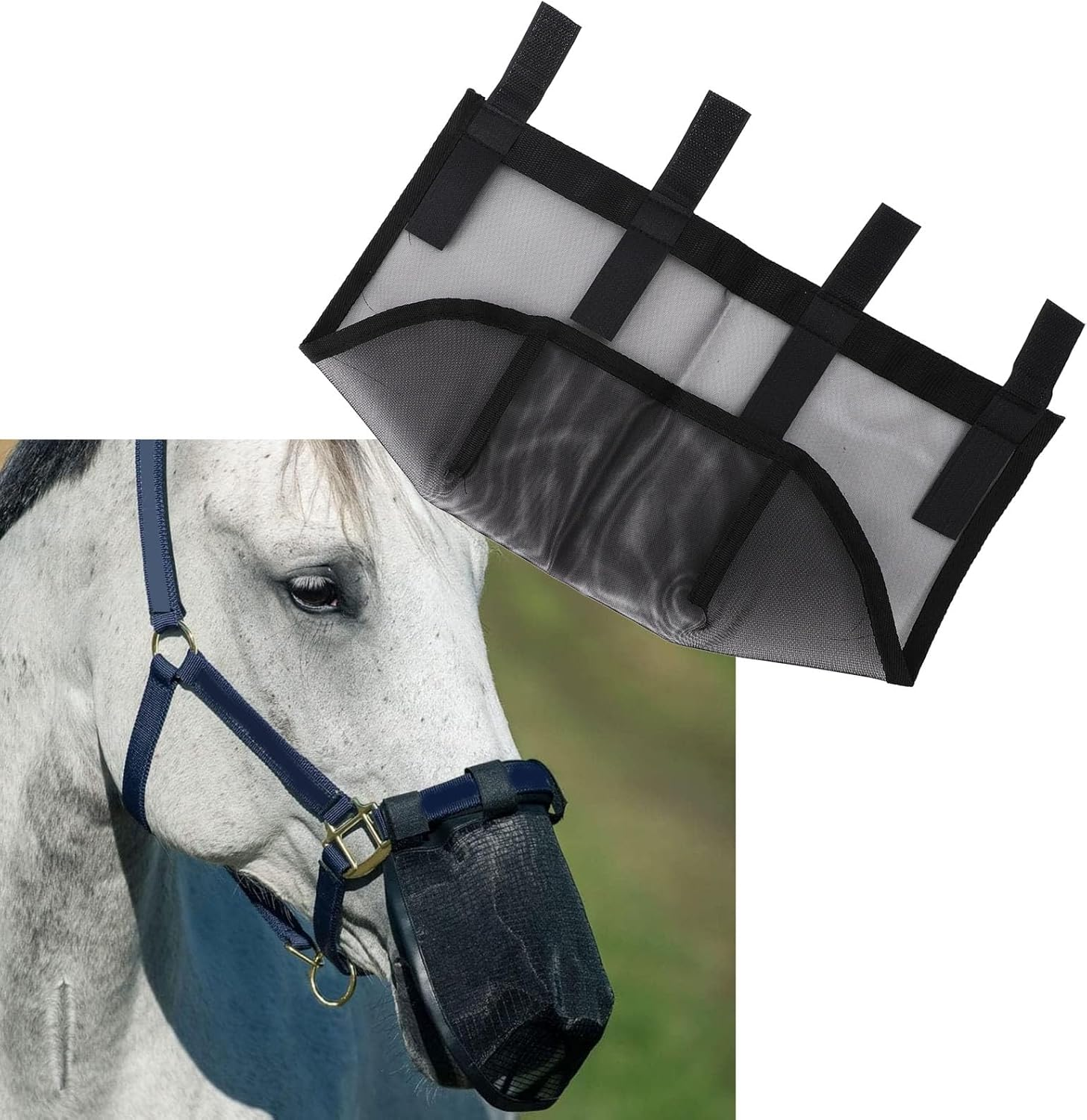 Horse Mesh Nose Cover, Strong Protection, Sturdy and Reliable, Comfortable Fit, Adjustable Size, Easy to Use, Made with Premium Mesh Fabric Material, Lightweight image number 4
