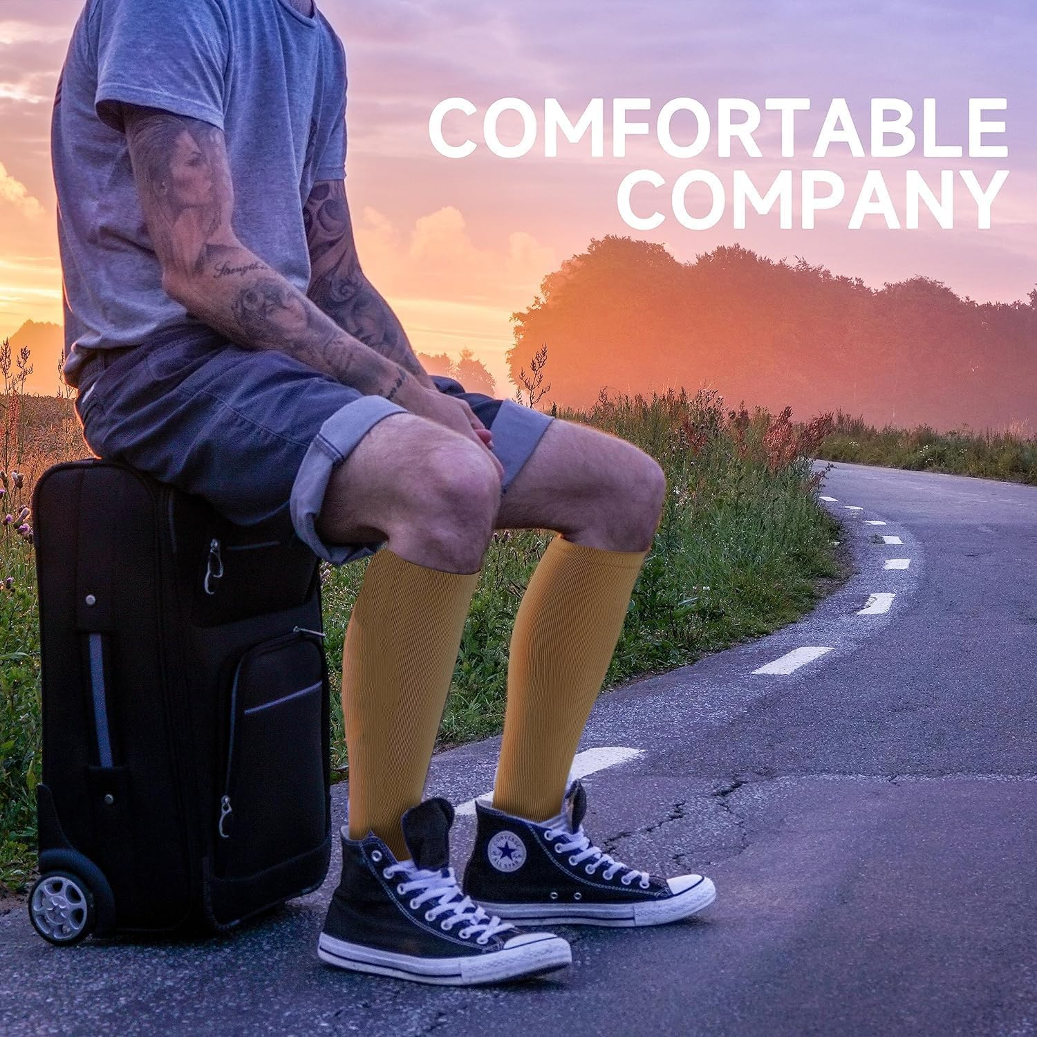 Bropite Open Toe Compression Socks for Men & Women - 2 Pairs of 15-20 Mmhg Toeless Circulation Medical Compression Socks image number 7