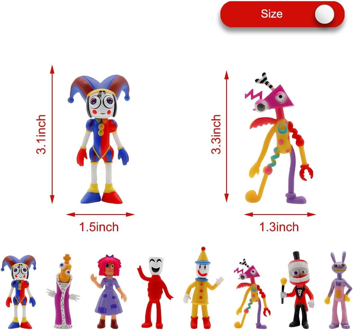 8Pcs Party Topper for the Amazing Digital Circus,Digital Circus Action Figure,Circus Theme Party Decorate Supplies image number 2
