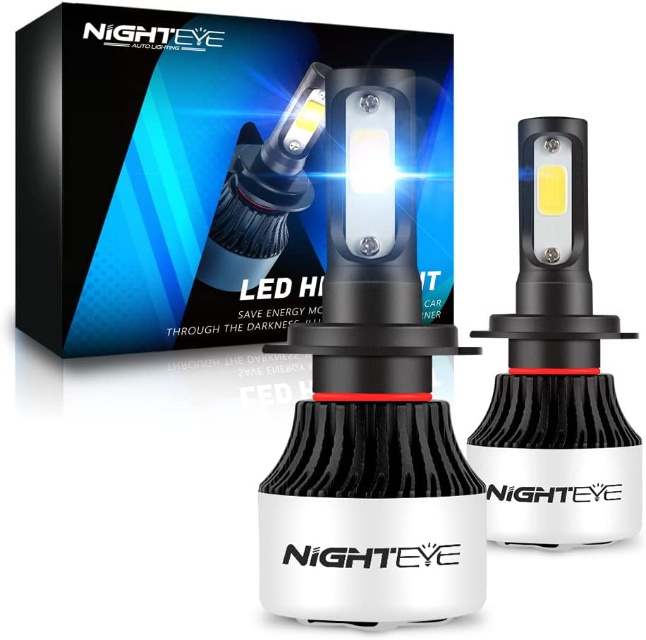 NIGHTEYE H7 Led Headlight Bulbs, 200% Super Bright H7 Led Chip 9000LM 72W 6500K Cool White, IP68 Waterproof Led Headlight Conversion Kit image number 5