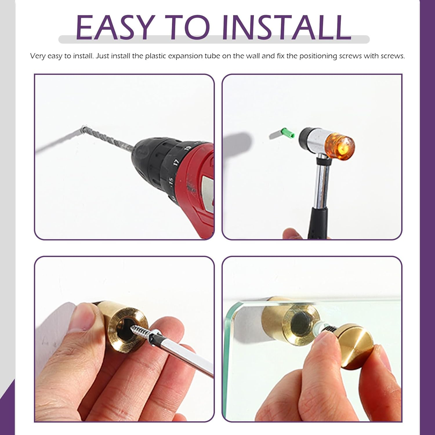 Swpeet 12 Sets 5/8" X 2" Silver Stainless Steel Standoff Screws, Wall Standoff Mounts Glass Acrylic Nail with Screws and Wall Anchors, Mounting Glass Hardware for Hanging Picture Frame Advertise