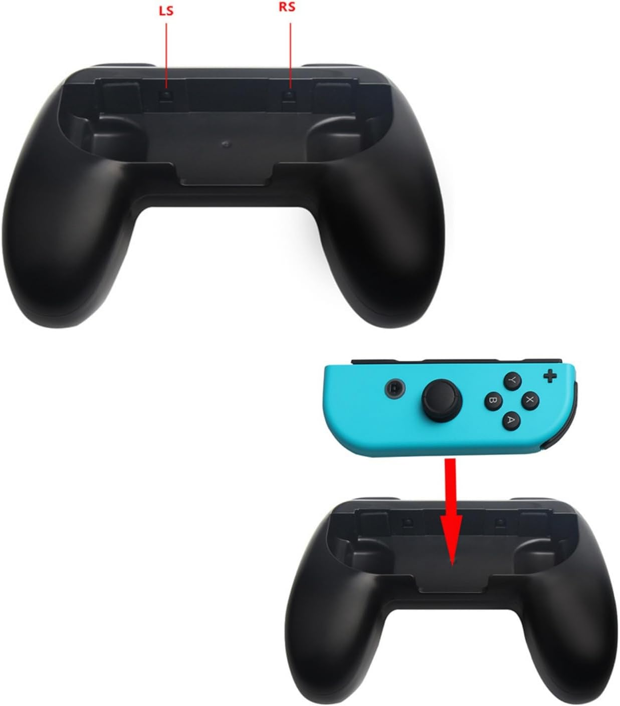 Shoyisenka Nintendo Switch Joy-Con Grips - 2 Pack Ergonomic Handle Kit with Anti-Slip Texture (Black) | Wear-Resistant Controller Accessories image number 1