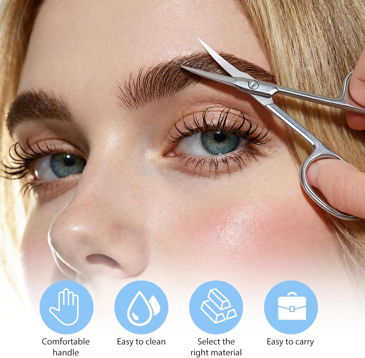 3 Pcs Manicure Scissors, Nail Scissors, Eyebrow Scissors Cuticle Stainless Steel Clippers Sharp Tip Nail Art Grooming Tools, Portable Beauty Nose Hair Cuticle Clippers image number 2